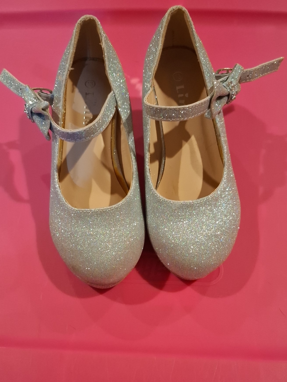 Link Girls Glitter Mary Jane Dress Shoes - Silver